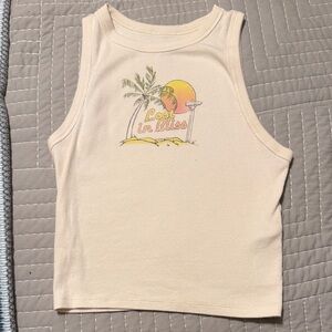 Hollister Cream Ribbed Tank Top